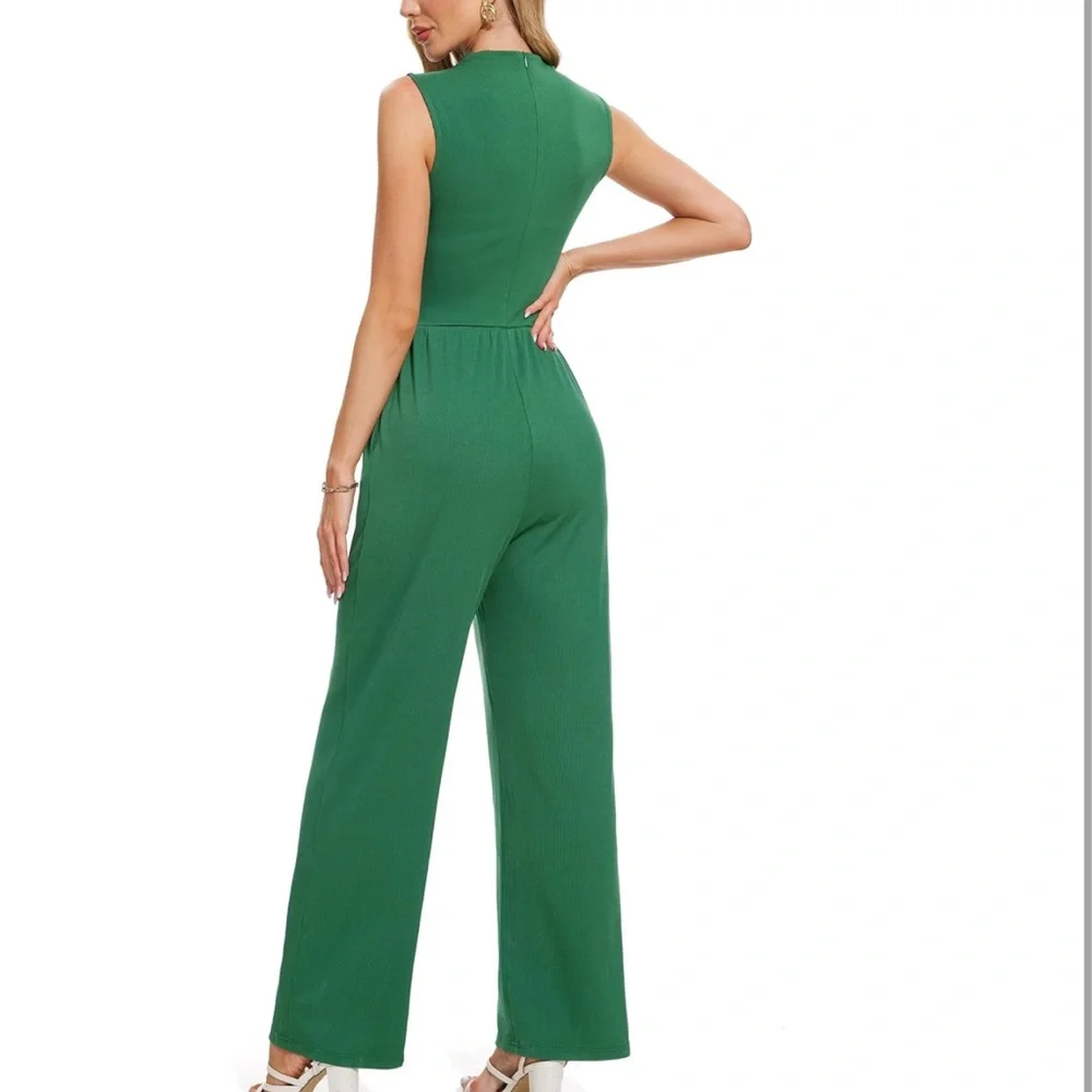 NWT Tapata Green Sleeveless Ribbed Jumpsuit Size S - Picture 4 of 5